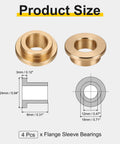 Diagram of Four Piece Flange Sleeve Bearings 12mm Bore 18mm OD 8mm Length Flange Diameter 24mm 3mm Flange Thickness, 4-pack bronze bushings