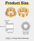 Product size diagram of 4 Piece Sintered Bronze Flange Sleeve Bearings With 16mm Bore 20mm Outer Diameter