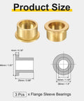 3 Piece Sintered Bronze Flange Sleeve Bearings With 30mm Bore and 38mm Outer Diameter, showing dimensions and design.