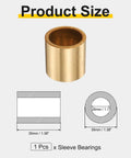 Self Lubricating Sintered Bronze Sleeve Bearing 28mm Bore 35mm OD 35mm Length with diagrams showing 1 piece packaging.