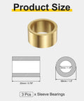 Three-Piece Self-Lubricating Sintered Bronze Sleeve Bearings With 30mm Bore, 38mm Diameter and 20mm Length Diagram