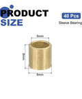 40 Pcs Self Lubricating Sintered Bronze Sleeve Bearings 6mm Bore 8mm Outer Diameter 8mm Length for Mechanical Assemblies