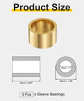 3 Pcs Sintered Bronze Sleeve Bearings 28mm Bore 35mm Outer Diameter 22mm Length diagram and product image