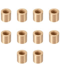 Self Lubricating Sintered Bronze Bearing Sleeve 6mm Bore 10mm Outer Diameter 10mm Length 10 Pack Bushings on white background
