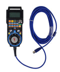 Six Axis USB Wired Mach3 Handwheel MPG For CNC Milling Lathe Engraving Machines with Remote Hand Control E Stop shown with cable