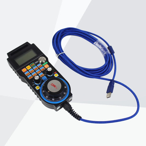 Six Axis USB Wired Mach3 Handwheel MPG For CNC Milling Lathe Engraving Machines with remote hand control and blue USB cable