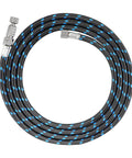 Six Foot Braided Airbrush Hose With Nylon Exterior And Rubber Inner One Eighth Inch Fittings On Both Ends Quick Release Disconnect Coupler Pro Grade Durable For Fine Detail Painting And Leak Free Performance, coiled view