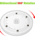 Top view of Six Pack 6 Inch Clear Acrylic Lazy Susan with ball bearing rotation showcasing 360-degree bidirectional movement.
