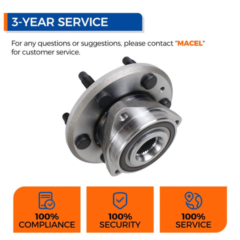 Wheel Bearing And Hub Assembly 513277 Front And Rear Six Lug With ABS Compatible With Buick Enclave Chevy Traverse GMC Acadia Saturn Outlook Replacement Part Premium Aftermarket For Durable Performance Sealed Bearings And Easy Installation