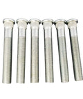 Six M10x1.25 70mm Threaded Studs For Mechanical Assembly lined up neatly