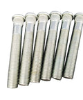 Six M10x1.25 70mm Threaded Studs For Mechanical Assembly displayed in a row showcasing threaded detail