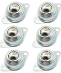 Six Pack Half Inch Bull's Eye Swivel Caster Wheels For Light To Medium Duty Conveyors, Furniture, Wheelchairs And Equipment, PZRT Brand