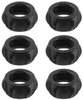 Six Pack Replacement Tightening Nuts For 17mm Ball Head Car Mounts Screw On Adapters M17 By One Point Five Thread, black ABS material