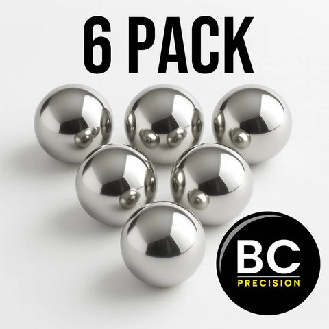 Six Pack Large Three Quarter Inch Carbon Steel Ball Bearings Built For Beefy Heavy Duty Industrial And Mechanical Use BC Precision