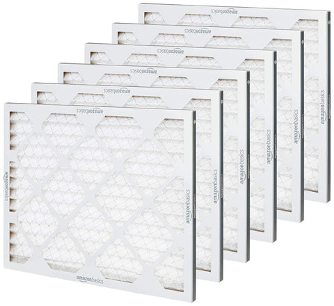 Six pack MERV 8 furnace air filters fit standard 16x20x1 slots, trapping dust, pollen and lint to improve indoor air quality