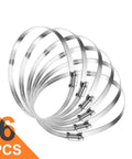 Three Inch Hose Clamp Adjustable 304 Stainless Steel Duct Clamps Six Pack Worm Gear Adjustable Pipe Clamp From Fifty Nine Millimeter To Eighty Two Millimeter For Automotive Mechanical And Agricultural Use