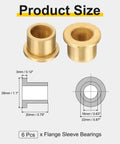 Six Piece Flange Sleeve Bearings With 16mm Bore 22mm Outer Diameter And 20mm Length Self Lubricating Sintered Bronze Bushings