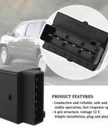 Six Pin LED Flasher Relay Replacement for Turn Signals, compact design, with visible six-pin connector, in front view
