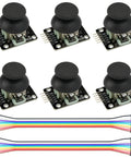 Six Dual Axis XY Joystick Modules KY 023 Compatible With Arduino Raspberry Pi with five pin connector for VRx VRy SW signals