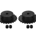 Two Size 25 Roller Chain Sprockets For ISO 04C Chain 24 Tooth Six Millimeter Bore C45 Carbon Steel With Black Oxide Finish