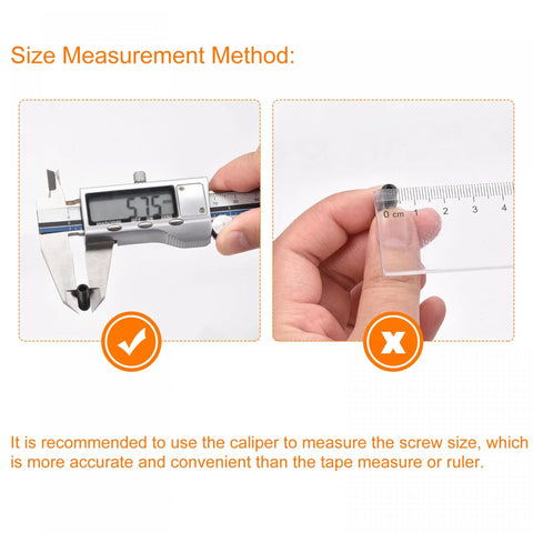 Close-up of caliper measuring screw size next to a ruler, illustrating method accuracy for Ball Point Set Screws M5 x 16mm High Carbon Steel With Hex Socket Drive Spring Loaded Grub Screws Ball Plunger Stroke 1.1mm 20 Pieces Precision Locking For Fine Adjustment And Secure Positioning.
