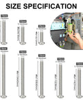 110 Pcs #8-32 Machine Screws Assortment Kit with Phillips Pan Head 304 Stainless Steel Screws in Lengths from 1/2 to 2 Inches for Electrical Wall Sockets Outlets and Household Repairs size specifications.