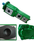 Green SJ34566 Hydraulic Pump SJ13305 Fits for John Deere 6120E 6100D 6105D shown with detailed base and top view.