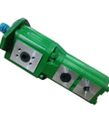 Green SJ34566 Hydraulic Pump SJ13305 Fits for John Deere 6120E 6100D tractors, silver mounting plates, cylindrical design