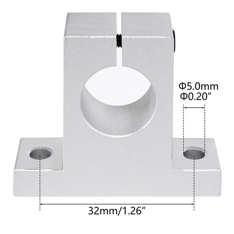 Heavy Duty 4 Pack SK10 Aluminum Linear Motion Rod Supports And Rail Shaft Guides For 10mm Diameter Shafts front view