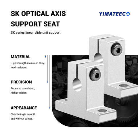 Pro Grade 4 Pack Aluminum 10mm Linear Motion Rod Support Shafts and Clamps for CNC Machines and 3D Printers, SK10 holders