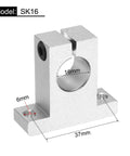 4 Pieces SK16 Aluminum Linear Rod Rail Shaft Clamping Supports With Wrench For 16mm Diameter Shaft Mounting Bracket
