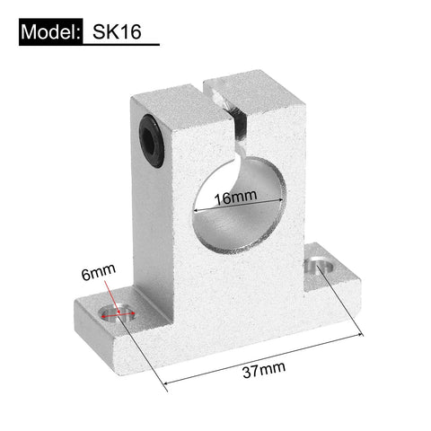4 Pieces SK16 Aluminum Linear Rod Rail Shaft Clamping Supports With Wrench For 16mm Diameter Shaft Mounting Bracket
