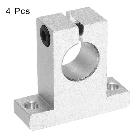 SK16 aluminum linear rod rail shaft clamping support with wrench for 16mm diameter shaft in CNC machines and 3D printers, pack of 4