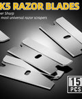 Razor Blade Scraper With 15 Extra SK5 Blades And Built In Blade Storage