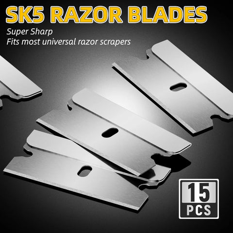 Razor Blade Scraper With 15 Extra SK5 Blades And Built In Blade Storage