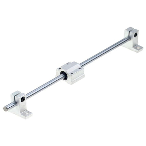 4PCS SK8 Aluminum Linear Shaft Rail Supports for 8mm 0.31in Rods, mounted on a linear motion system, ideal for precise machinery.