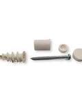 Secure Mounting Hardware Kit For SKÅDIS Pegboard System Matte White Pack Of 4 with screws, anchors, and covers for easy installation