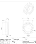 Technical diagram of SKF 22208 E Explorer Spherical Roller Bearing Straight Bore Metric 40mm Bore, 80mm OD, 23mm Width with dimensions