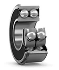 SKF 3310 A-2RS1NR/C3 double row deep groove bearing with dual rubber seals, showing steel material and ball configuration
