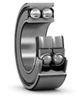 SKF 3314 A2Z C3 Double Row Angular Contact Bearing 70 Mm Bore Back To Back Beefed Up Heavy Duty Industrial Grade With Axial Clearance C3 And 163 kN Dynamic Load Rating 125 kN Static Load Rating Bearing Steel Sheet Metal Cage, showing side view.