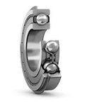 SKF 6002 2ZNR double shield ball bearing 15 mm bore with snap ring retainer, shown in side view with steel cage and seals.