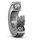 SKF 6005-2Z/C3GJN shielded deep groove ball bearing with dual shields, bore 25mm, OD 47mm, cutaway view showing inner design