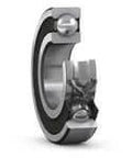 SKF W 6008 2RS1 stainless steel single row ball bearing with dual rubber seals and 40 mm bore displayed.