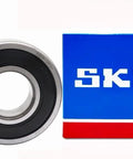 SKF 6204 2RSH C3 Deep Groove Ball Bearing 20x47x14mm 2 Pack Pre Greased, front view with packaging