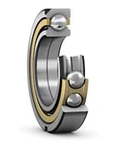 SKF QJ 1244 MA Four Point Contact Ball Bearing 344524, 220 mm bore, machined solid cage, 45 degree contact angle, side view