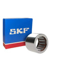 SKF NK6/10 TN Machined Needle Roller Bearing - 6 mm ID, 12 mm OD, 10 mm Width with packaging shown in front view.