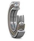 SKF Bearing QJ 311 N2MA C3 Heavy Duty Precision Ball Bearing 55 Mm Bore With Machined Metal Cage, cutaway view showing metal and balls.