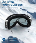 Lagopus Ski Snowboard Goggles UV Protection Anti Fog For Men Women Youth with glasses compatibility shown on snowy background