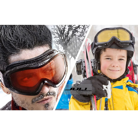 Man and child wearing Ski Goggles With Ventilation Anti Fog System For Men And Women Silver Lens for winter sports
