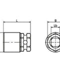 SKW-10 NBK Special Security Socket works for SHNRS-M10 Anti Theft Nuts-Made in Japan, technical drawing side and top view.